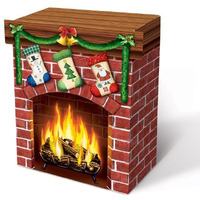 3-D Christmas Fireplace Prop