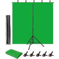 Green Screen Stand Kit, Hemmotop 5X6.5 Ft Green Screen Backdrop With Stand For Streaming,Gaming,Zoom,Portable Greenscreen Background Sheet With Stand With Clips & Carrying Bag