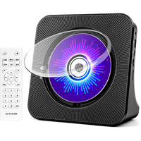 Desktop Cd Player With Speakers, Roadom Cd Players For Home, Portable Cd Player With Bluetooth Hi-Fi Stereo Sound,Remote Control,Supports Cd/Bluetooth/Fm Radio/U Disk/Aux/Timer/Repeat,Black