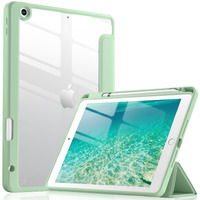 Wenlaty Case Compatible With Ipad 9Th /8Th /7Th Generation (2021/2020/2019), Full Body Protective With Pencil Holder, Clear Case Designed For Ipad 10.2 Inch, Auto Sleep/Wake Cover, Mint Green
