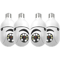 Eversecu 4Pack Hd 1080P Wireless Light-Bulb Security Camera, Work With 2.4Ghz&5Ghz Wifi, Motion Auto Tracking, 2 Way Audio, Spotlight Night Vision, E27 Screw-In Cctv Camera (4Pcs)
