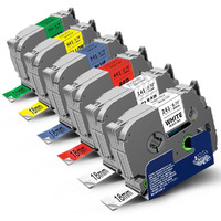 Topcolor 6-Pack Tz 18Mm 0.7"" Laminated Label Tape Compatible For Brother Tze-141 Tze-241 Tze-441 Tze-541 Tze-641 Tze-741 P Touch Tze 3/4 Inch Tape For Ptd410 Ptd400 Ptd610Bt Ptd600 Ptp750W Ptp710Bt