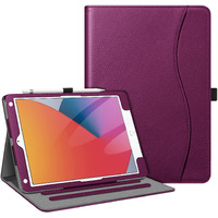 Fintie Case For Ipad 9Th / 8Th / 7Th Generation (2021/2020/2019) 10.2 Inch - [Corner Protection] Multi-Angle Viewing Stand Cover With Pocket & Pencil Holder, Auto Sleep Wake, Purple