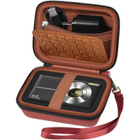 Carrying & Protective Case For Digital Camera, Abergbest 21 Mega Pixels 2.7"" Lcd Rechargeable Hd/Kodak Pixpro/Canon Powershot Elph 180/190 / Sony Dscw800 / Dscw830 Cameras For Travel - Brown