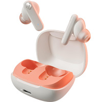 Skullcandy Smokin' Buds In-Ear Wireless Earbuds, 20 Hr Battery, 50% Renewable Plastics, Microphone, Works With Iphone Android And Bluetooth Devices - Bone/Orange Glow
