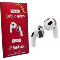 Setex Gecko Grip Anti-Slip Grip Pads Designed For Apple Airpods Gen 3 [Fits In Charging Case] Maximum Sweat Performance (12 Pads)