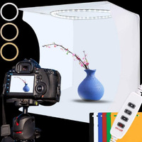 Photo Studio Light Box Kit, 12Inch X 12Inch Photography Adjustable Light Box With 80Pcs Smd Led Beads, Portable Photo Shooting Tent With White Light Warm Light And 6 Color Background