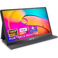Kyy Portable Monitor 15.6'' 1080P Fhd Usb-C Laptop Monitors W/Smart Cover & Dual Speaker, Hdmi Computer Display Ips Hdr External Gaming Monitor For Pc Phone Mac Xbox Ps4 Switch[Upgraded]