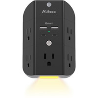 Surge Protector Outlet Extender With Night Light, 5-Outlet Splitter And 4 Usb Ports (2 Usb C Charger), Multi Plug Wall Outlet For Home, Dorm Room Essentials