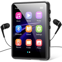 Mp3 Player With Bluetooth 5.3, Portable Hifi Lossless Sound Music Player With Speaker, Built-In 64Gb Memory, Fm Radio, Voice Recorder, E-Book, 2.4 In Full Touchscreen, Supports Up To 128Gb Tf Card