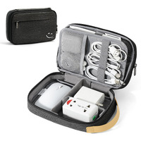 Travelkin Cord Organizer Travel, Electronic Organizer Travel Case, Cable Organizer Bag For Cords,Chargers Phone, Sd Card,Usbs (Black)