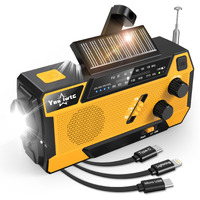 Yesiwtc Emergency Weather Radio 7400Mwh Emergency Crank Radio 3 In 1 Charging Cable Hand Crank Solar Radio With Noaa/Am/Fm Power Bank Sos Alert/Flashlight For Emergency Camping Storm Survival