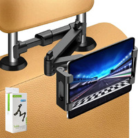Najiaxiaowu Tablet Holder For Car,Ipad Headrest Mount For 5.5-18.4 Inch Tablet/Ipad/Phones Car Tablet Holder With 360Rotating Adjustable Trip Essentials,Black