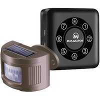 Solar Driveway Alarm Wireless Sensor System & Driveway Sensor Alert System Weatherproof Security Outdoor Motion Sensor & Detector