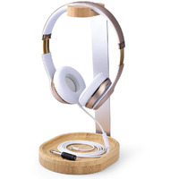 Avantree Universal Wooden & Aluminum Headphone Stand Hanger With Cable Holder, Sturdy Desk Headset Mount Rack For Sony, Bose, Shure, Jabra, Jbl, Akg, Gaming Headphones Display - Tr902