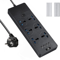 European Power Strip, Jumpso Universal Power Strip With 6 Ac Outlets And 4 Usb Ports, 110-240V, 3000W Power Strip With Eu Plug, 6Ft, Electrical Outlet Extender For Travel Home Office Essentials
