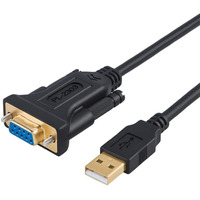 Cablecreation Usb To Rs232 Serial Adapter With Pl2303 Chipset, 10 Ft Usb To Db9 Pin Female Converter Cable For Cashier Register, Modem, Scanner, Digital Cameras,Cnc Etc, Black