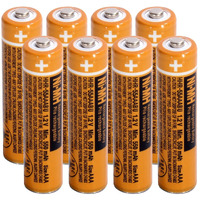 Pingju Ni-Mh Aaa Rechargeable Battery 1.2V 550Mah 8-Pack Hhr-55Aaabu Aaa Batteries For Panasonic Cordless Phones, Remote Controls, Electronics