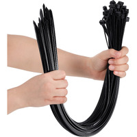 Shappy 50 Pcs Zip Ties Heavy Duty Strong Large Cable Wire Ties Zip Ties Industrial Sturdy Wire Ties, Awnings Tying Branches Bundling Of Crops Fixed Water Pipes (Black,24 Inch)