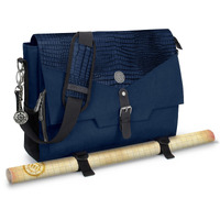 Enhance Collector's Edition Rpg Player's Essentials Dnd Bag - Dragon Hide Exterior Messenger Bag Fits 2-4 Books, Binders, Dice & Accessories, With 17 Inch Laptop Slot, Battlemap Straps (Dragon Blue)