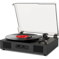 Vinyl Record Player Turntable With Built-In Stereo Speakers, Vintage 3-Speed Turntable For Vinyl Records Usb Sd Recording With Bluetooth Music Playback,Rca Out And Digital Display, Black