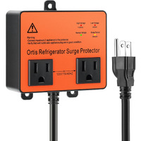 Refrigerator Surge Protector, Ortis Double Outlet Voltage Protector For Home Appliances With Time Delay, 5Ft Power Cord, Protects Against Brownout, Spike, Instant Surge All Voltage Abnormalities