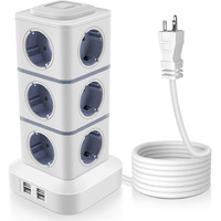 Oleke Power Strip Surge Protector Outlet Extender Surge Protector With 12 Outlets 4 Usb Tower Power Strip Flat Plug With 10 Ft Long Cord For Travel/Home/Office/School/Etl