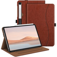 Fintie Case For Samsung Galaxy Tab S9 Fe 5G 10.9 Inch/Galaxy Tab S9 11 Inch 2023, Multi-Angle Viewing Protective Cover With Pocket, Auto Sleep/Wake, Brown