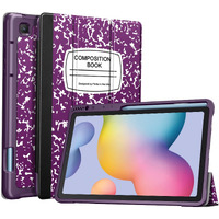 Fintie Slim Case For Samsung Galaxy Tab S6 Lite 10.4 Inch 2024/2022/2020 With Built-In S Pen Holder, Soft Tpu Smart Stand Back Cover Auto Wake/Sleep, Composition Purple