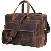 Cuero Leather Briefcase Laptop Work Bag For Men Women Vintage Brown Genuine Leather Satchel Office Bag For Men Women Computer Messenger Shoulder Travel Bag Cureo