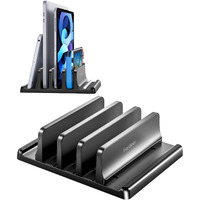 Vaydeer 3-Slot Vertical Laptop Stand Made Of Premium Abs Plastics 5 In 1 Design Space-Saving Adjustable Desk Organizer For All Macbook/Chromebook/Surface