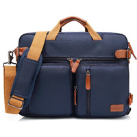 Coolbell Convertible Backpack Messenger Bag Shoulder Bag Laptop Case Handbag Business Briefcase Multi-Functional Travel Rucksack Fits 17.3 Inch Laptop For Men/Women (Blue)