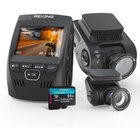 Rexingusa V1P Se 4K Dual Dash Cam W/Gps, Wi-Fi & 2Pcs-Cpl Filter | 512Gb Support | Front 2160P, Rear 1080P | 170 Angle | G-Sensor | Wdr | Loop Record | Parking Monitor | 64Gb Memory Card Included