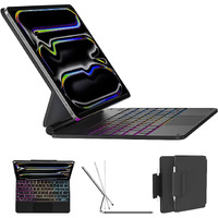 Ausdom Ipad Pro 13-Inch Case 2024 With Keyboard (M4), Wireless Magnetic Floating Backlit Rechargeable Keyboard Case With Multi-Touch Trackpad And Pencil Holder For Ipad Pro 13-Inch (M4, 2024), Black