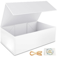 Ryddoy White Gift Box, 12X6X4'' Gift Boxes For Presents With Lids Magnetic Closure Rectangle Collapsible For Bridesmaid Proposal Box, Wedding, Christmas, Halloween, Birthday Gift Packging