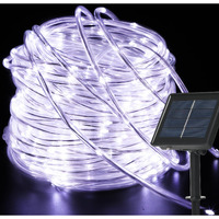 Solar Rope Lights Outdoor Waterproof, 39Ft 100Led Outdoor String Lights Clear Pvc Tube Fairy Lights, 8 Modes Trampoline Lights For Pool Tree Garden Yard Home Camping Wedding Halloween Holiday Decor