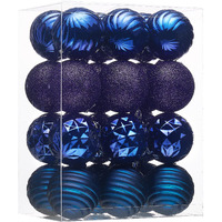 Valery Madelyn Christmas Tree Decorations Ornament Set For Fall Halloween Decor, 24Ct Navy Blue Shatterproof Ball Ornaments, 2.36 Inches Hanging Ornaments For Xmas Holiday Party