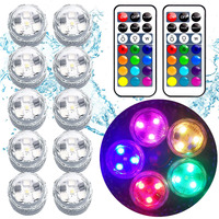 Mini Submersible Led Lights,Small Waterproof Led Tea Lights Candle With Remote Battery Led Operated,Rgb Color Changing For Vase Home Party Wedding Table Centerpieces Fountain Halloween Lantern