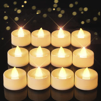 Homemory 12-Pack Timer Flameless Candles, Tea Lights Candles Battery Operated With 6H Timer, Led Tealight Candles Votive Candles For Halloween, Christmas, Wedding Table Decoration (Ivory White)
