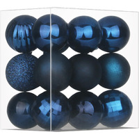 Navy Blue 1.6"" Small Christmas Balls Christmas Tree Decoration Ornaments Shatterproof Hanging Balls For Birthday Halloween Holiday Wedding Decorations Set Of 18Pcs