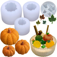 Zqysing (4 Pack) Pumpkin Candle Molds, 3D Pumpkin Silicone Molds For Epoxy Resin Casting Thanksgiving Halloween Diy Art Gifts Home Decor