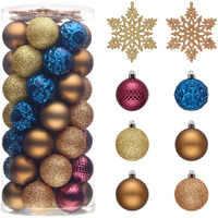 Valery Madelyn Christmas Tree Decorations Ornament Set For Fall Halloween Decor, 50Ct Bronze Copper Purple Shatterproof Christmas Ball Ornaments Bulk, 2.36 Inches Hanging Decor For Xmas Holiday Party