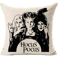 Mfgneh Hocus Pocus Farmhouse Halloween Pillow Covers 20X20 Inch,Halloween Decorations Sanderson Sisters Throw Pillow Case Cushion Cover For Sofa,Halloween Decor
