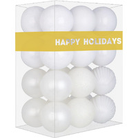 White 3.2"" Large Christmas Balls - Christmas Tree Decoration Ornaments Shatterproof Hanging Balls For Birthday Halloween Holiday Wedding Decorations Set Of 24Pcs