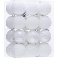Valery Madelyn 1.6"" Halloween Ornaments Christmas Tree Decorations Set, 24Ct White Shatterproof Ball Ornaments For Xmas Holiday Party, Hanging Ornaments For Tree In Medium Size