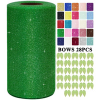 Emerald Green Glitter Tulle Rolls 6 Inch By 50 Yards Sparkle Fabric Ribbon For Christmas Gift Wrapping Diy Tutu Skirt Sewing Bow Wedding Decorations Halloween Craft Supplies