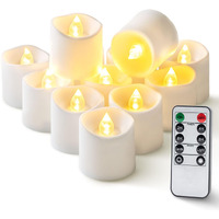 Homemory 12Pack 400+Hour Remote Control Flameless Candles, 2/4/6/8H Timer Led Votive Candles, Battery Operated Tea Lights For Wedding Table Centerpiece, Holidays, Halloween Pumpkins, Christmas Decor