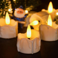 Singtok 12 Pack Timer Tea Light Battery Operated, Flameless Flickering Led Timer Votive Tealight Fake Candles Bulk For Christmas Halloween Decorations