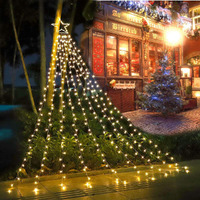 Qulist Christmas Decoration Star Lights Outdoor,317 Led 16.4Ft Christmas Tree Toppers String Lights[8 Modes& Waterproof] For Halloween Xmas New Year Holiday Birthday (Iron-Warm White)