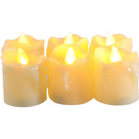 Candle Choice Battery Operated Flameless Votive Candles With Timer Realistic Flickering Fake Electric Led Tea Lights Tealights For Halloween Christmas Party Wedding Decorations Batteries Incl. 6 Pack